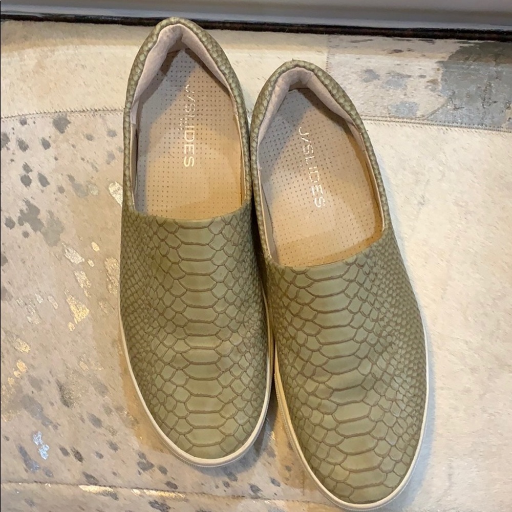 J/Slides Slip in sneaker- snake skin pattern!